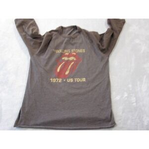 Rolling Stones Shirt Mens Medium Brown 1972 US Tour Long Sleeve Graphic Tee